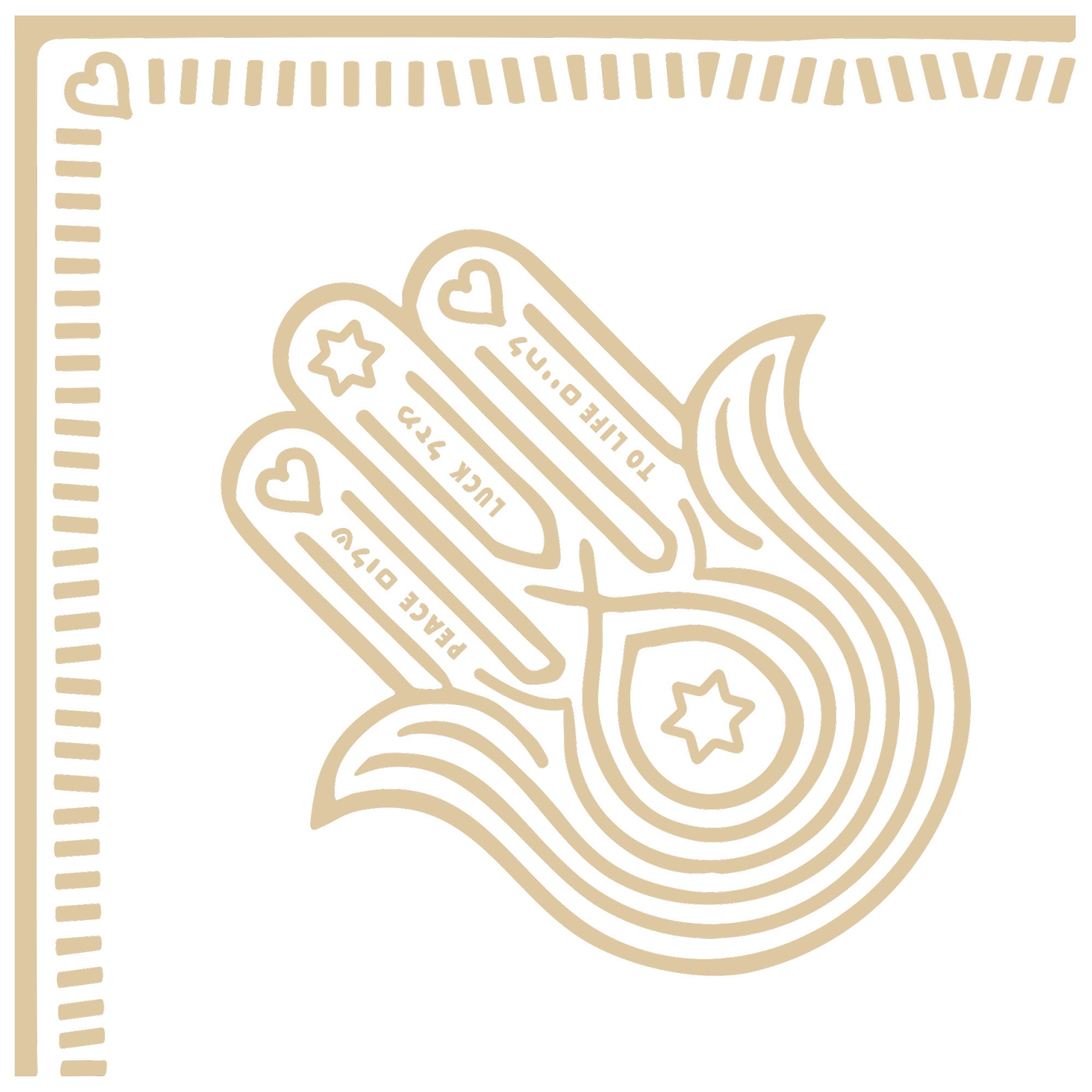 Serviettes - Hamsa Silver Gold - Print35