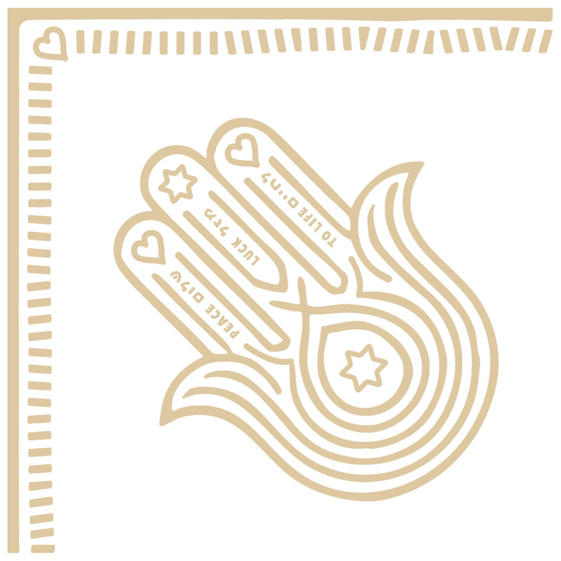 Serviettes - Hamsa Silver Gold - Print35