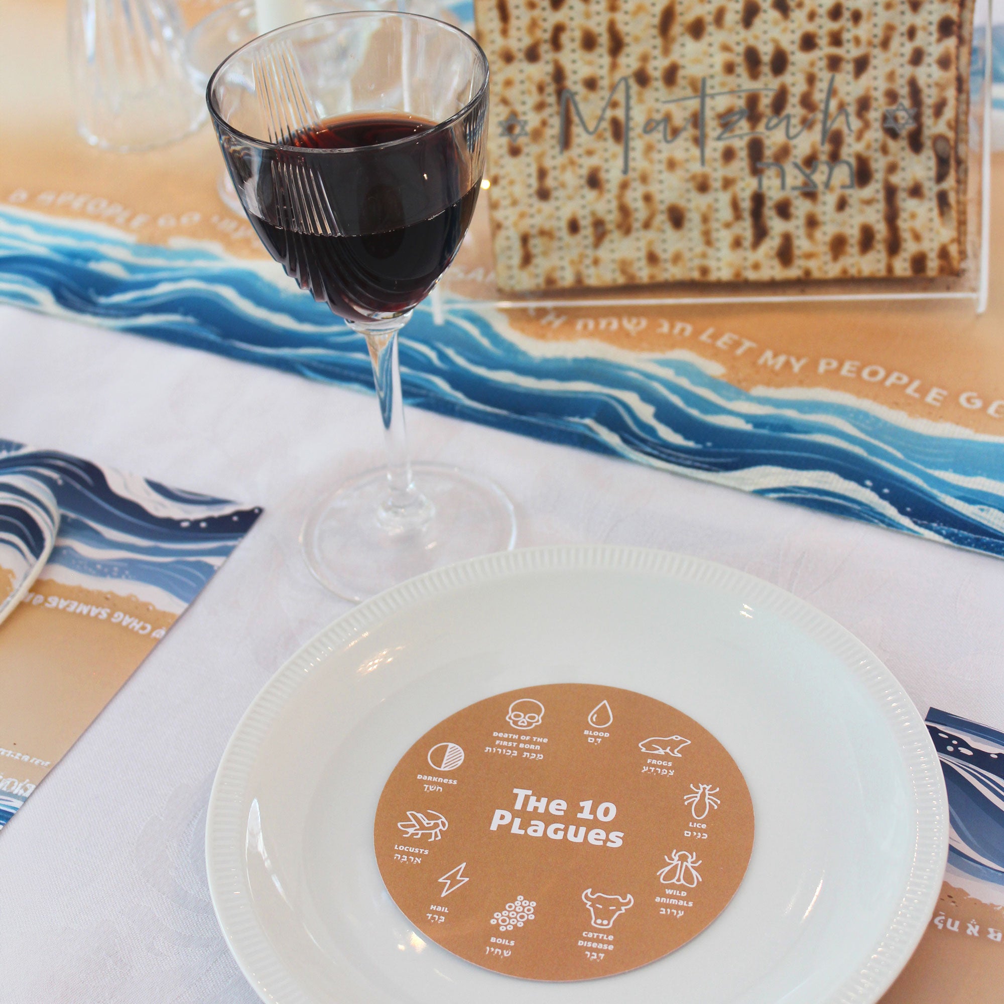 Seder Wine Dipping Discs (brown/white)