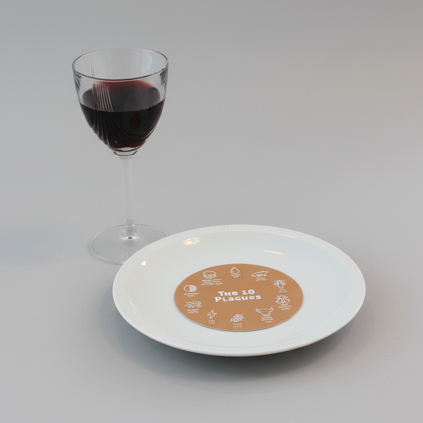 Seder Wine Dipping Discs (brown/white)