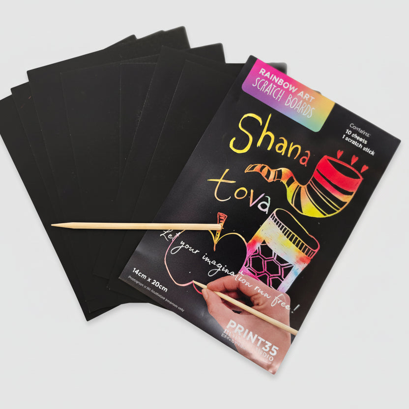 Rainbow Art Scratch Boards for Rosh Hashana Pictures - Print35