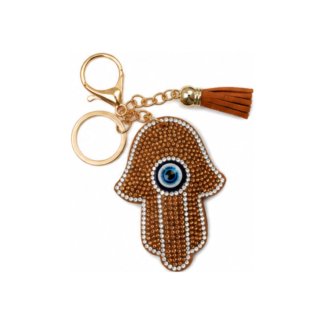 Tan Hamsa Key Ring 