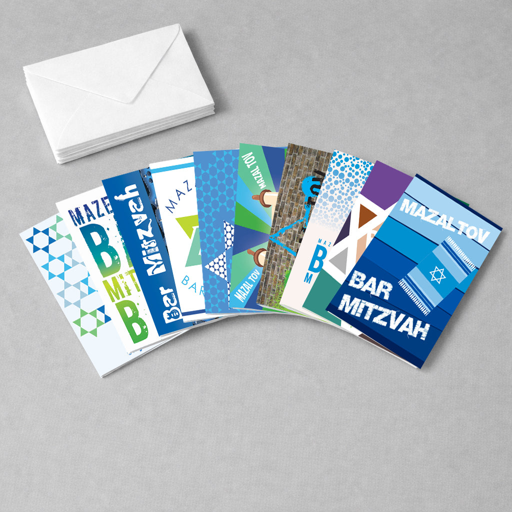 Pack of 10 Assorted Bar Mitzvah Cards