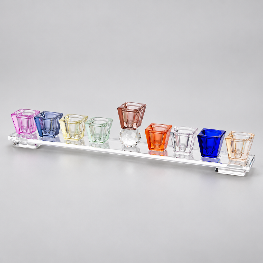 colourful crystal chanukiah 
