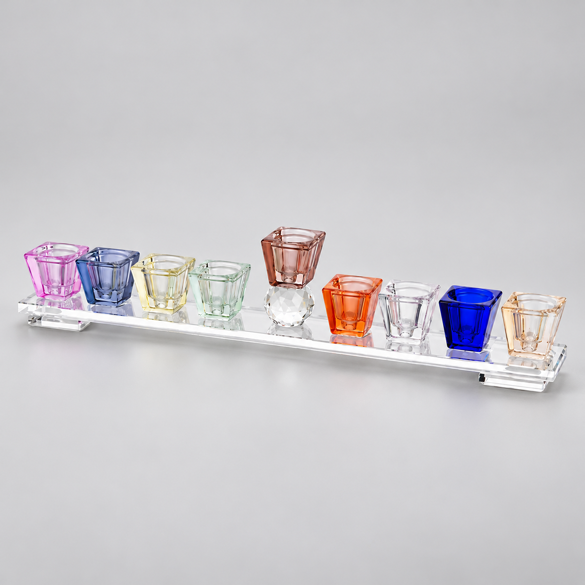 colourful crystal chanukiah 