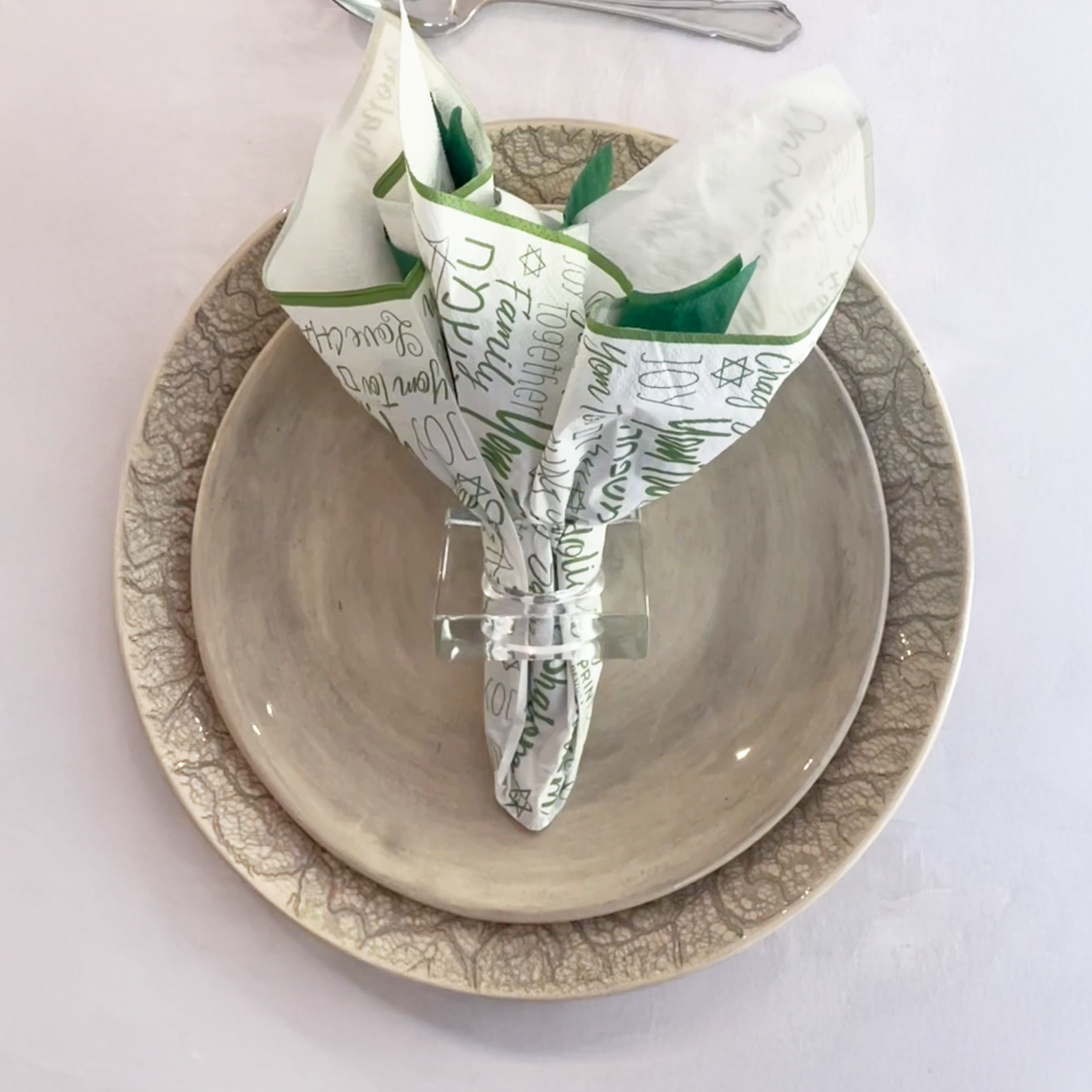 Serviettes - Green Typography - Print35