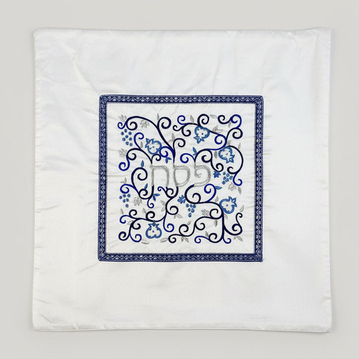 Matzah Cover Navy Swirls