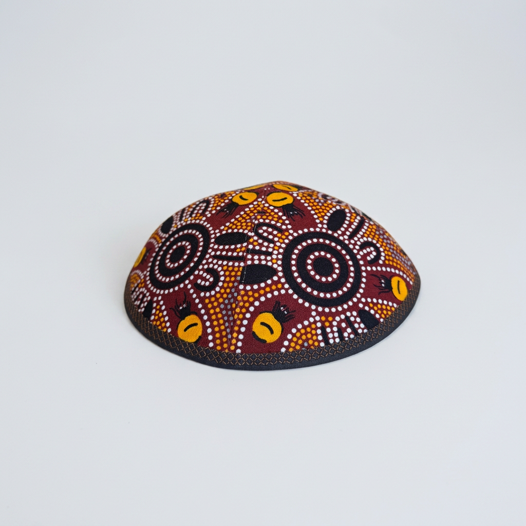 Spider Aboriginal Design in Brown and Orange