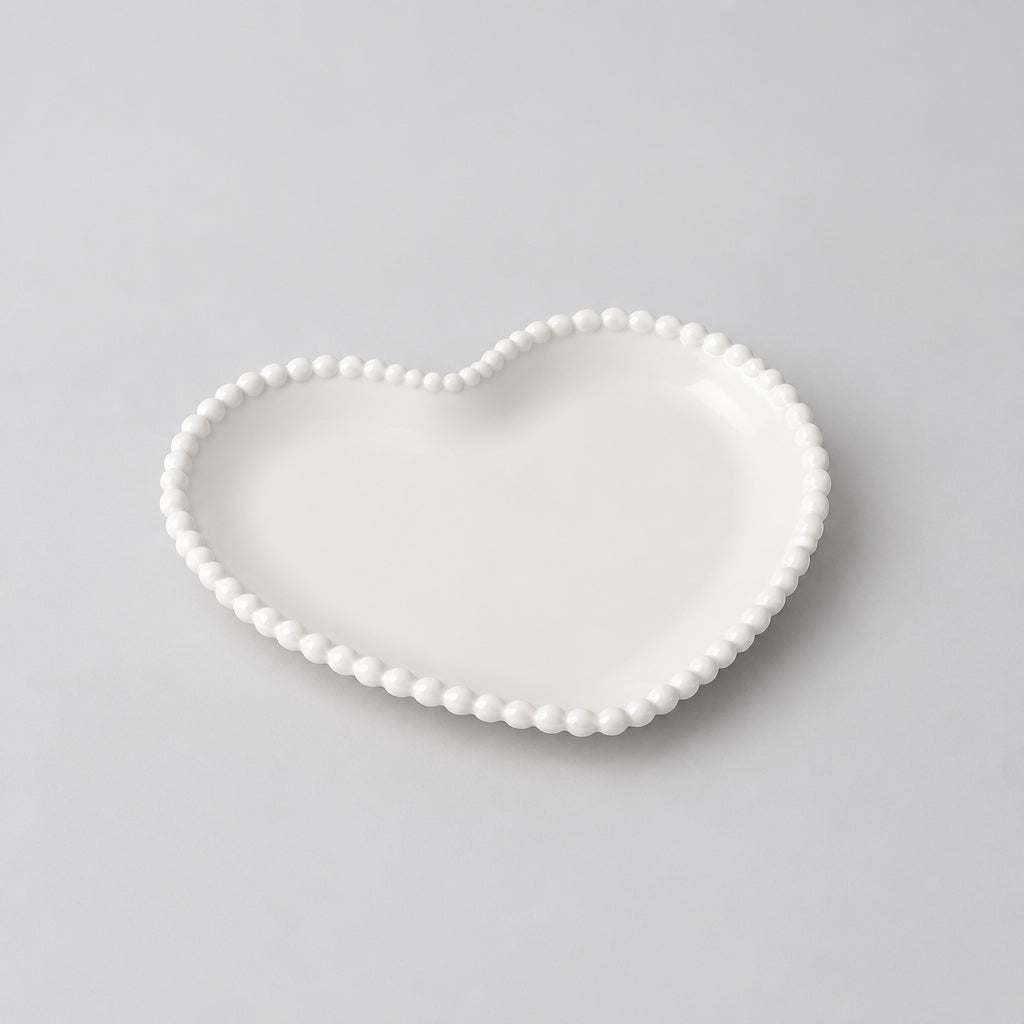 Pearl Heart Shaped Plate - 20cm