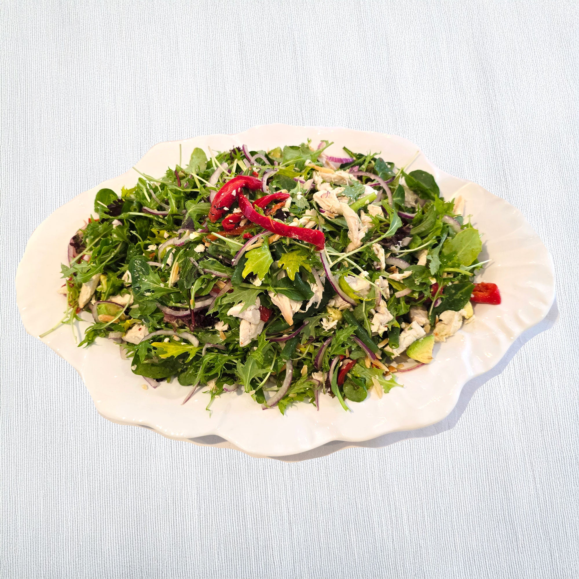 Melamine Cabbage Platter with Rosh Hashana serviettes - Print35
