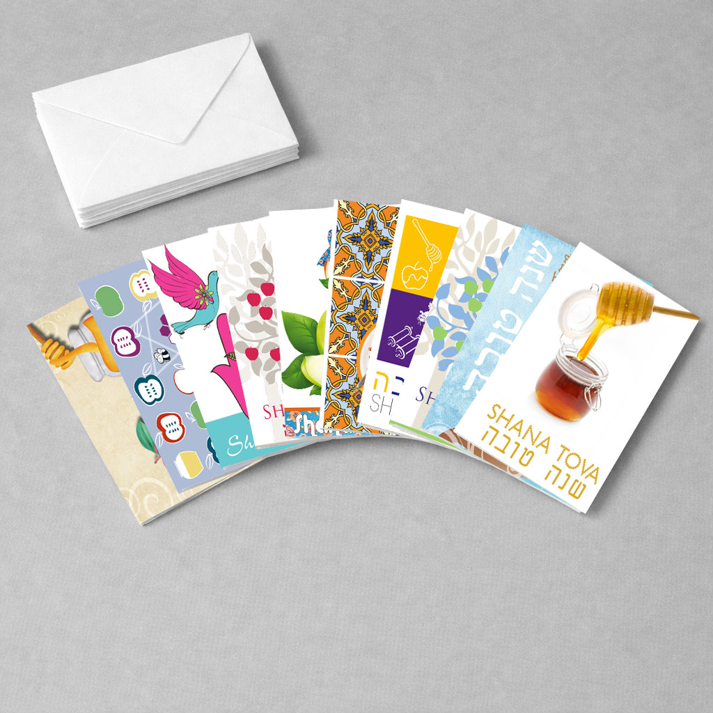 Pack of 10 Assorted Rosh Hashana / Jewish New Year Cards