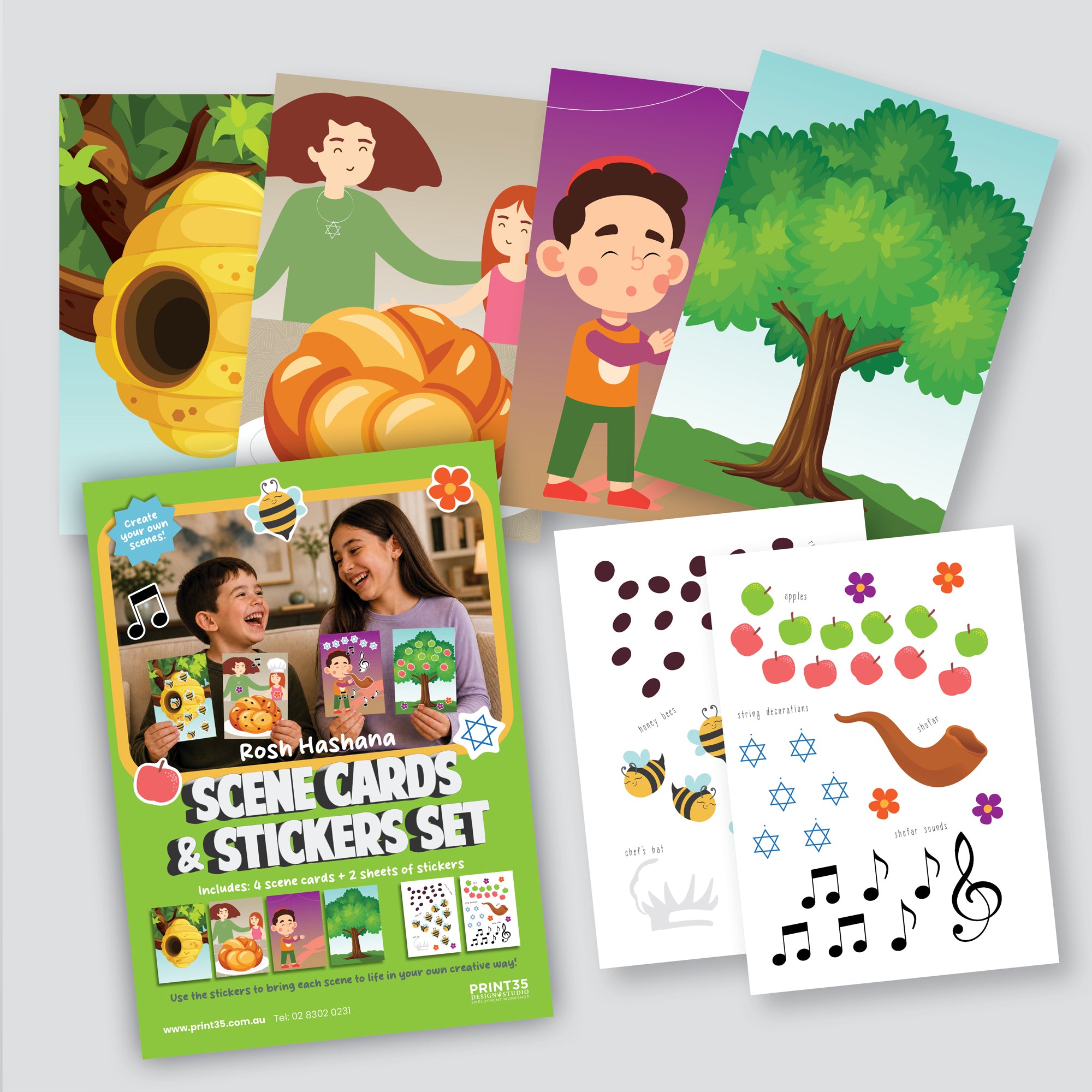 Rosh Hashanah Scene Stickers Kids Activity Set