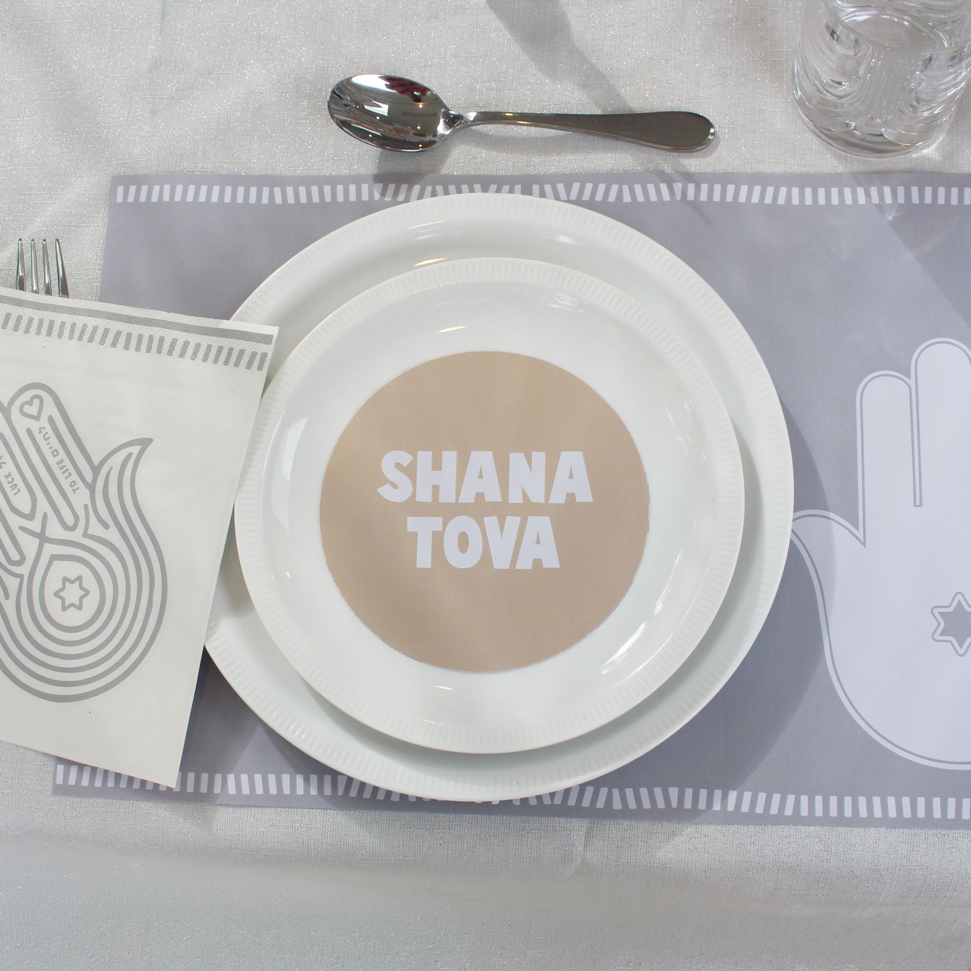 silver hamsa placemat 