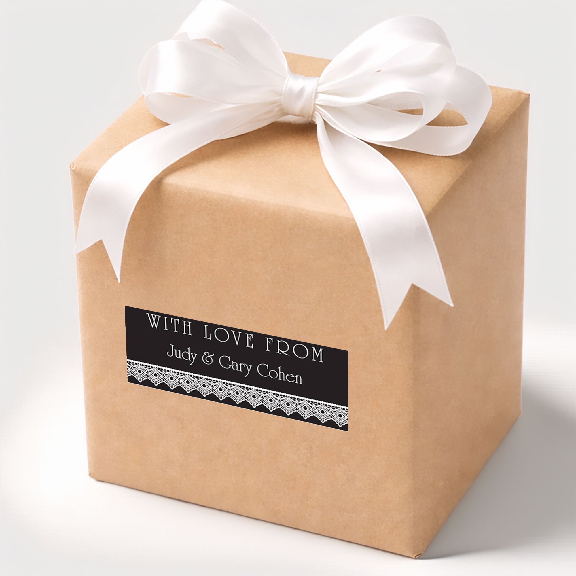 Black Lace Personalised Gift Stickers