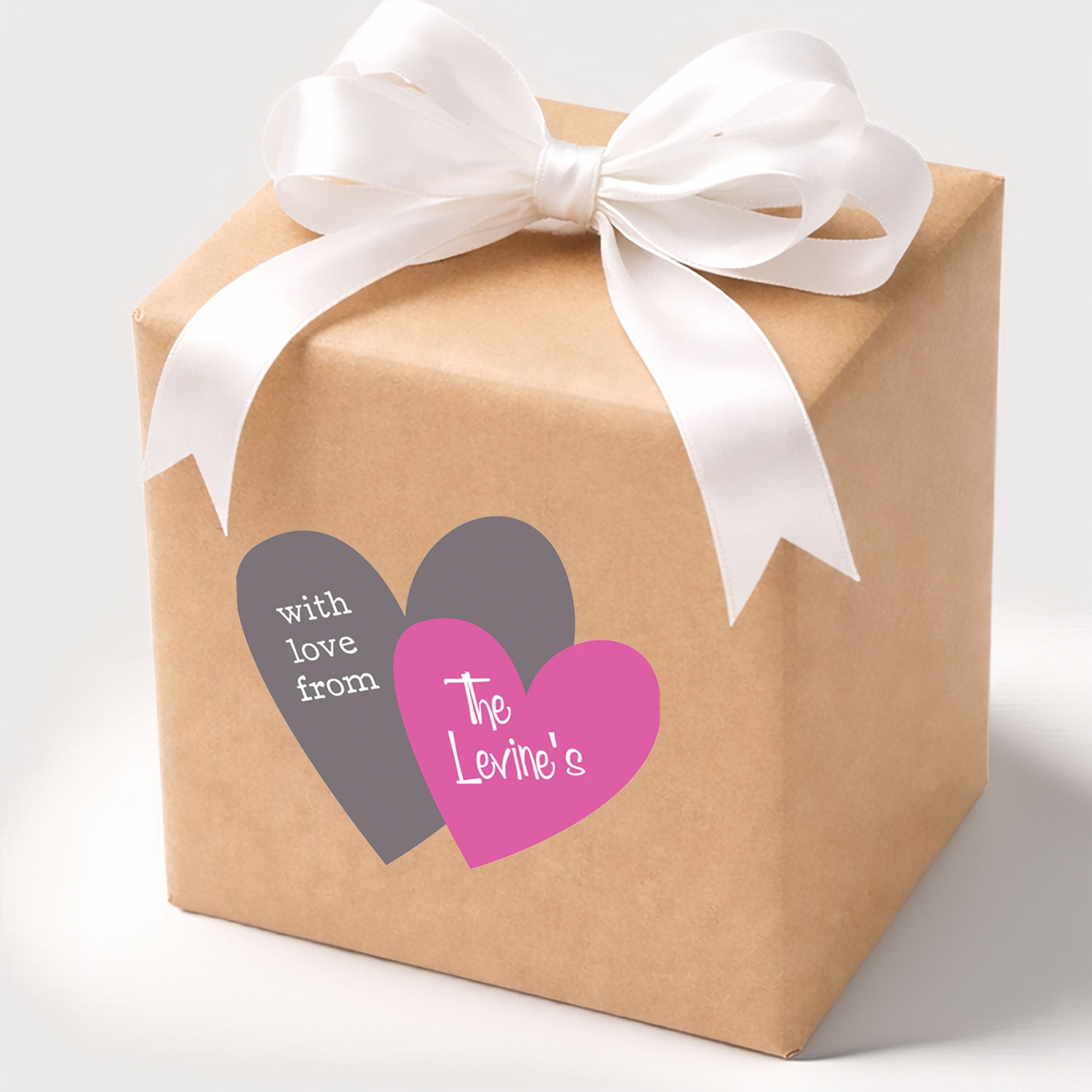 Double Heart Personalised Gift Stickers