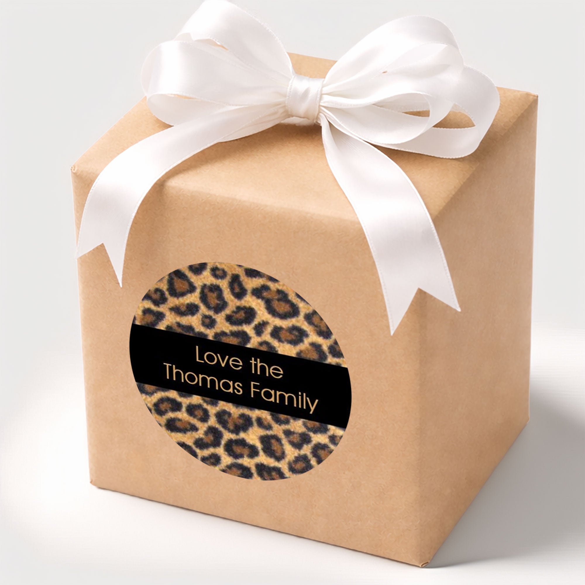 Round Leopard Personalised Gift Stickers
