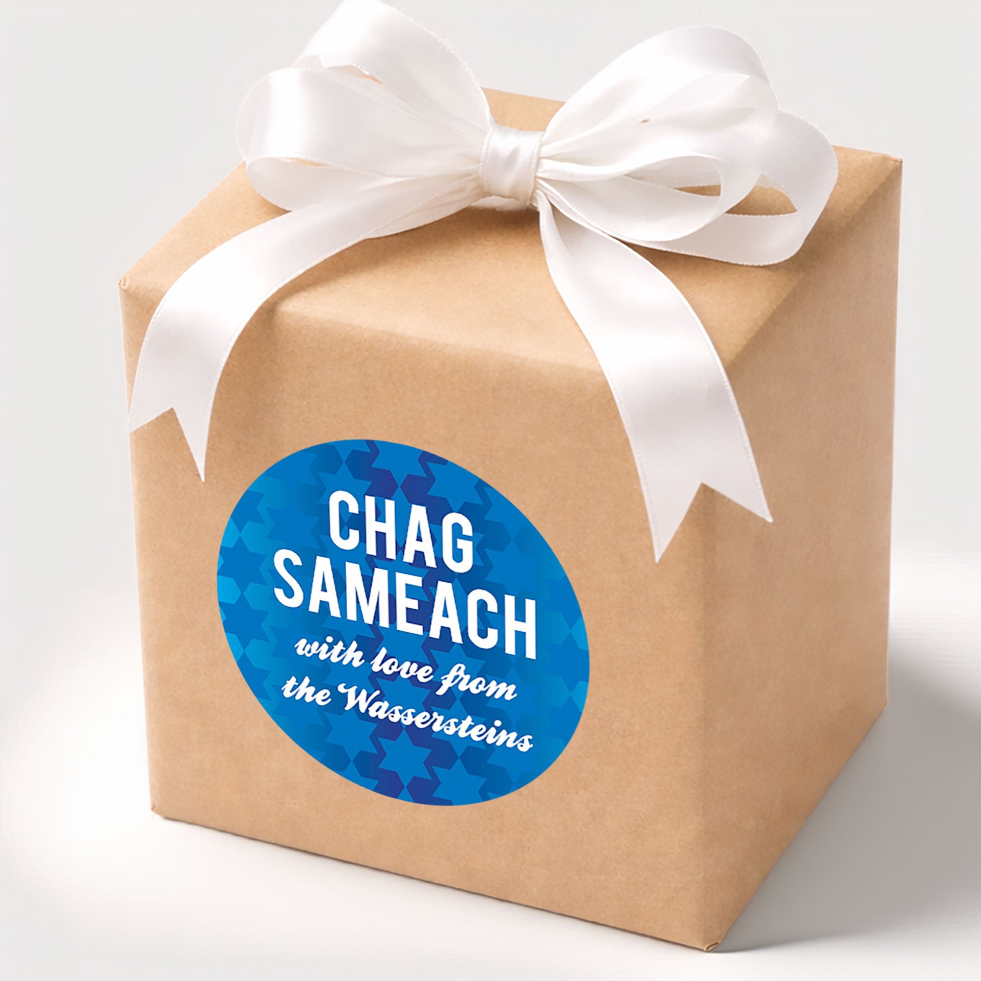 Round Blue Stars Personalised Gift Stickers