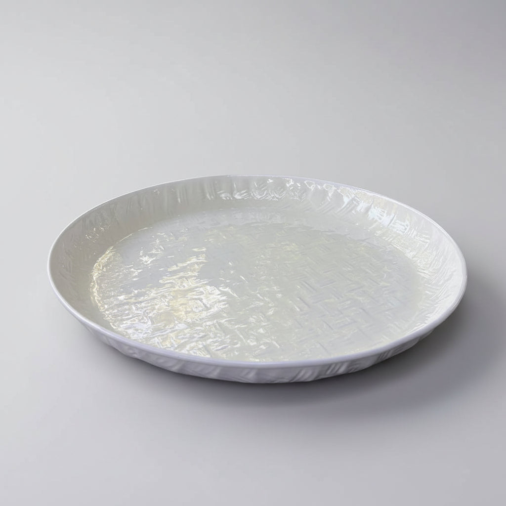Large White Metal Platter - Print35